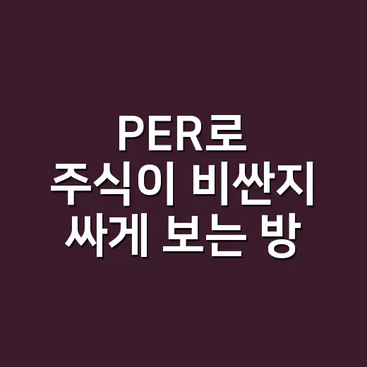 PER로 주식이 비싼지 싸게 보는 방법 - 요약