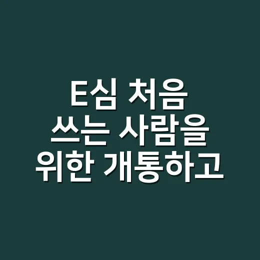 E심 처음 쓰는 사람을 위한 개통하고 바꾸는 방법 - 요약