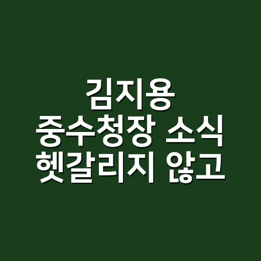 김지용 중수청장 소식 헷갈리지 않고 읽는 방법 - 요약