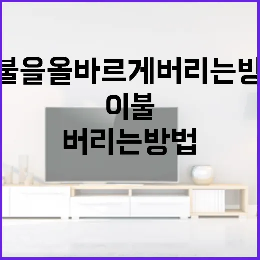 이불을 올바르게 버리는 방법 - 요약