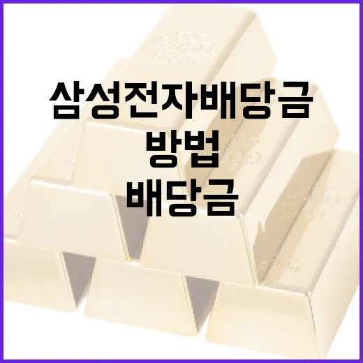 삼성전자 배당금을 최대화하는 방법 - 요약