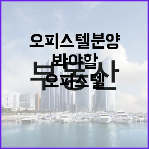 오피스텔분양 상담 따라가 봤더니, 숫자보다 먼저 봐야 할 게 있었습니다 - 요약