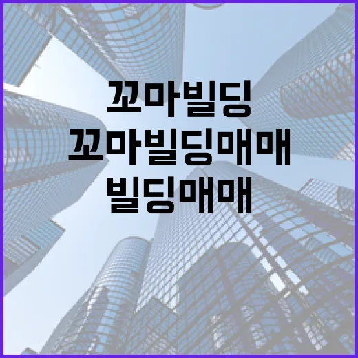꼬마빌딩매매 직접 따라가봤더니 숫자보다 냄새가 먼저 보였습니다 - 요약