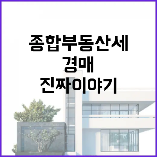 종합부동산세계산기 돌려보고 경매 물건 포기한 날의 진짜 이야기 - 요약
