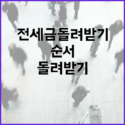 전세금돌려받기 직접 옆에서 봤더니, 빠른 사람은 순서가 달랐습니다 - 요약