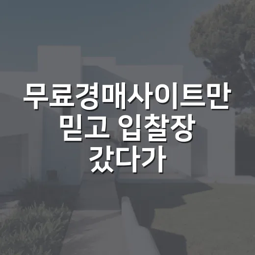 무료경매사이트만 믿고 입찰장 갔다가 수업료 낼 뻔한 이야기 - 요약