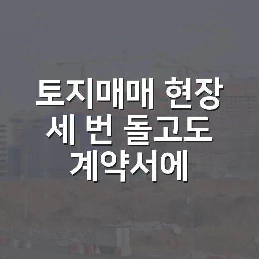 토지매매 현장 세 번 돌고도 계약서에 도장 못 찍은 진짜 이유 - 요약