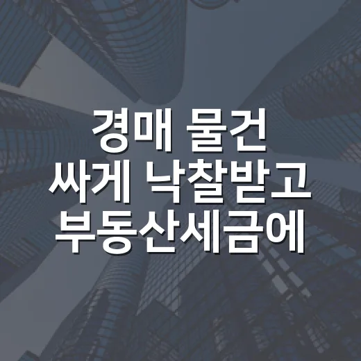 경매 물건 싸게 낙찰받고 부동산세금에서 식은땀 난 이야기 - 요약