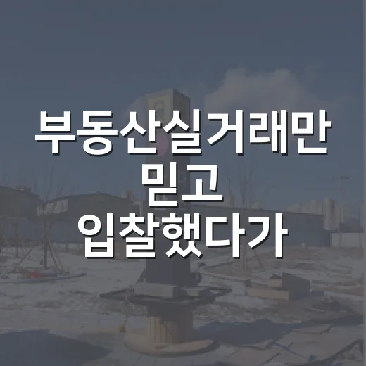 부동산실거래만 믿고 입찰했다가 현장에서 식은땀 난 이야기 - 요약
