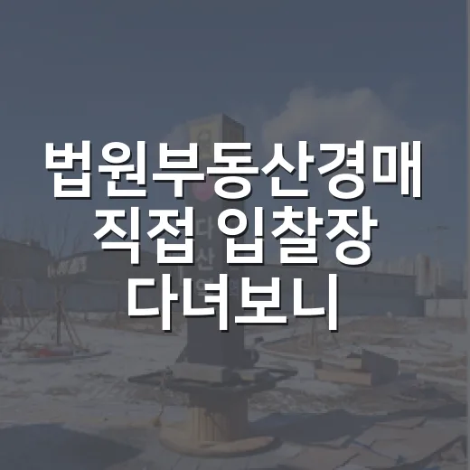 법원부동산경매 직접 입찰장 다녀보니 초보가 돈 잃는 지점은 따로 있었습니다 - 요약