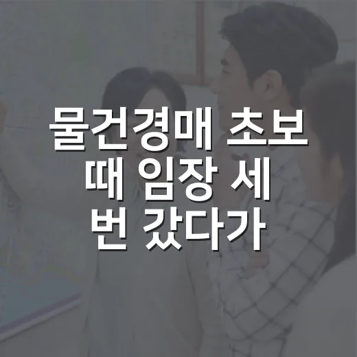 물건경매 초보 때 임장 세 번 갔다가 입찰가를 낮춘 이야기 - 요약