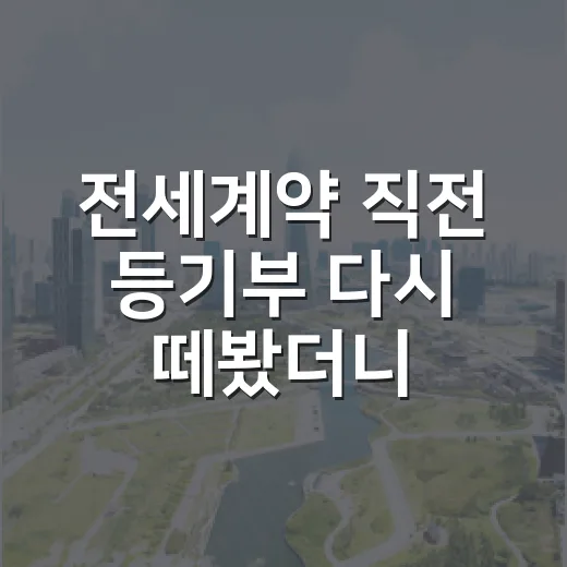 전세계약 직전 등기부 다시 떼봤더니, 보증금이 위험해 보였던 진짜 이유 - 요약