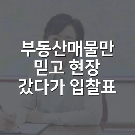 부동산매물만 믿고 현장 갔다가 입찰표 접은 날 - 요약