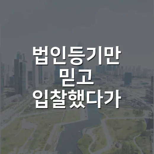 법인등기만 믿고 입찰했다가 잔금 앞에서 식은땀 난 이야기 - 요약