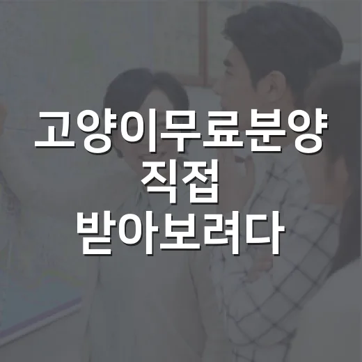 고양이무료분양 직접 받아보려다 알게 된 진짜 비용 이야기 - 요약