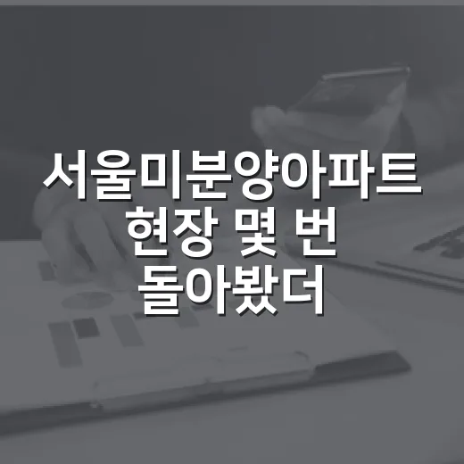 서울미분양아파트 현장 몇 번 돌아봤더니, 싸다고 먼저 보면 위험했습니다 - 요약