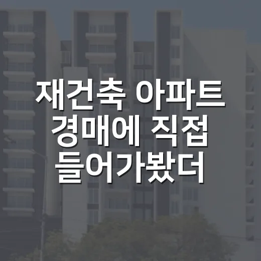 재건축 아파트 경매에 직접 들어가봤더니, 숫자보다 무서운 건 따로 있었습니다 - 요약
