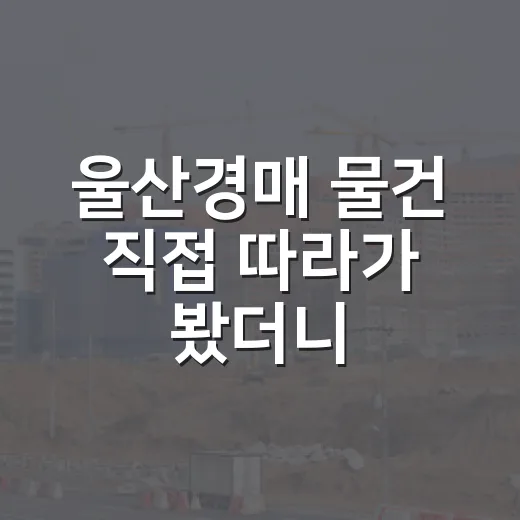 울산경매 물건 직접 따라가 봤더니, 숫자보다 현장이 먼저 보였습니다 - 요약
