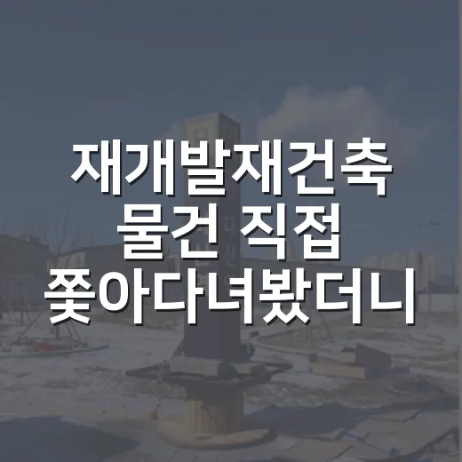 재개발재건축 물건 직접 쫓아다녀봤더니, 싼 가격보다 무서운 게 따로 있었습니다 - 요약