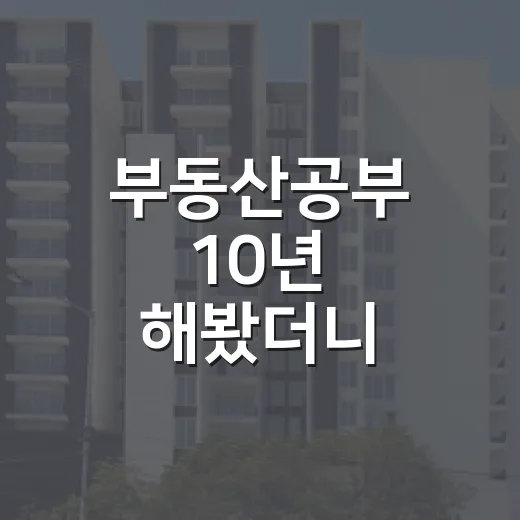부동산공부 10년 해봤더니, 책보다 현장에서 먼저 보이던 것들 - 요약