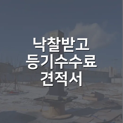 낙찰받고 등기수수료 견적서 받아봤더니, 생각보다 무서웠던 항목들 - 요약