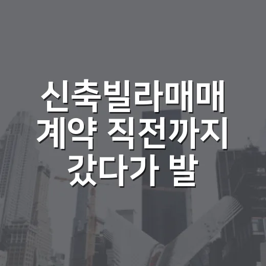 신축빌라매매 계약 직전까지 갔다가 발 뺀 진짜 이유 - 요약