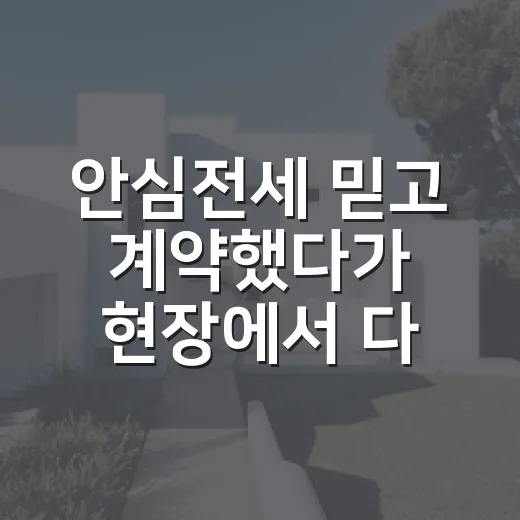 안심전세 믿고 계약했다가 현장에서 다시 계산해본 이야기 - 요약