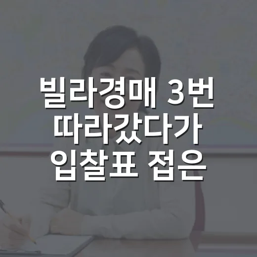빌라경매 3번 따라갔다가 입찰표 접은 진짜 이유 - 요약
