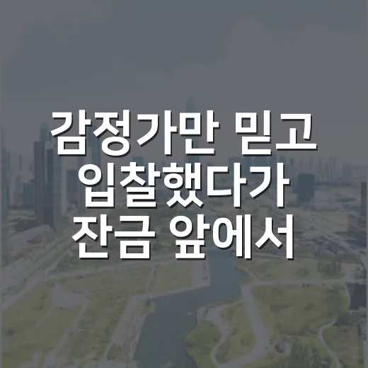 감정가만 믿고 입찰했다가 잔금 앞에서 식은땀 난 이야기 - 요약