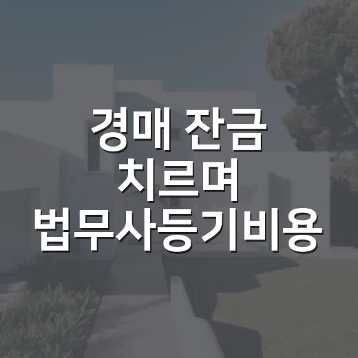 경매 잔금 치르며 법무사등기비용 견적서 받아봤더니, 진짜 봐야 할 줄은 따로 있었습니다 - 요약