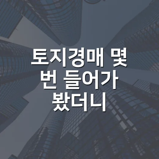 토지경매 몇 번 들어가 봤더니, 싸게 보여도 손이 안 나가는 땅이 있더라 - 요약