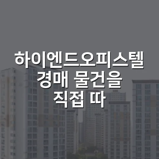 하이엔드오피스텔 경매 물건을 직접 따라가 봤더니 보인 진짜 숫자 - 요약