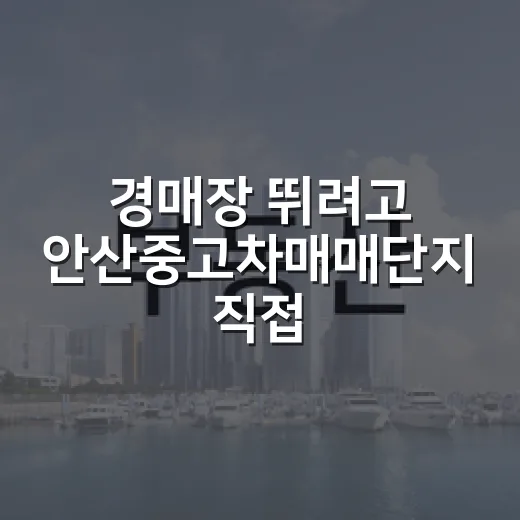 경매장 뛰려고 안산중고차매매단지 직접 돌아본 후기 - 요약