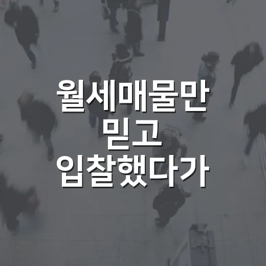 월세매물만 믿고 입찰했다가 계산기 다시 두드린 이야기 - 요약