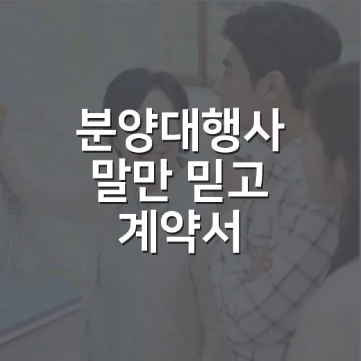 분양대행사 말만 믿고 계약서 들여다봤다가 식은땀 난 이야기 - 요약