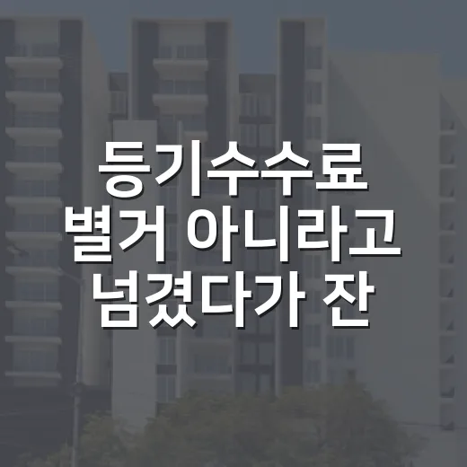 등기수수료 별거 아니라고 넘겼다가 잔금 날 계산기 다시 두드린 이야기 - 요약