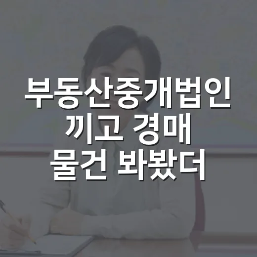 부동산중개법인 끼고 경매 물건 봐봤더니, 초보가 놓치기 쉬운 진짜 차이 - 요약