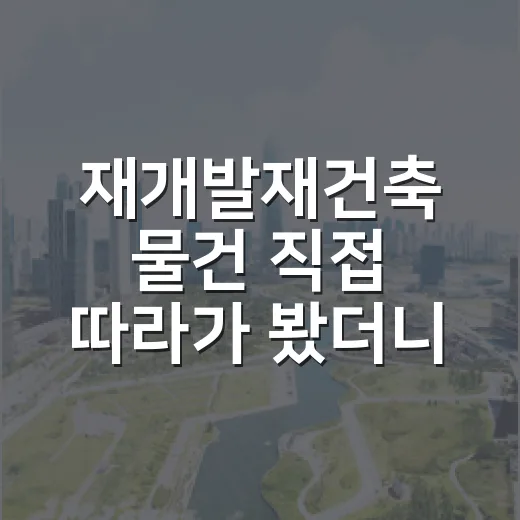 재개발재건축 물건 직접 따라가 봤더니 숫자보다 권리가 먼저 보였습니다 - 요약