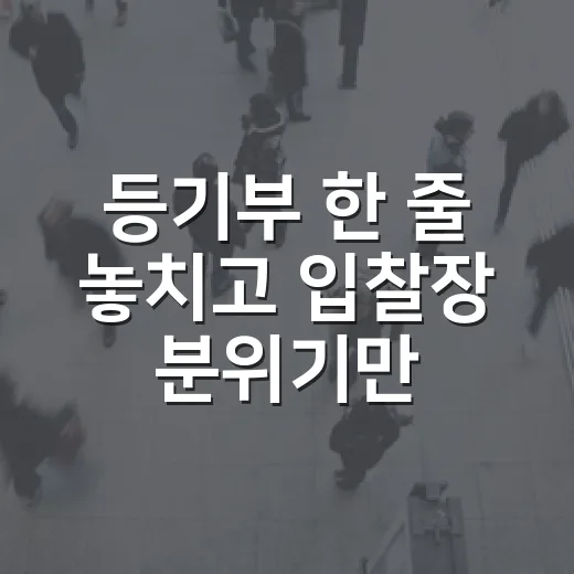 등기부 한 줄 놓치고 입찰장 분위기만 믿었다가 식은땀 난 이야기 - 요약