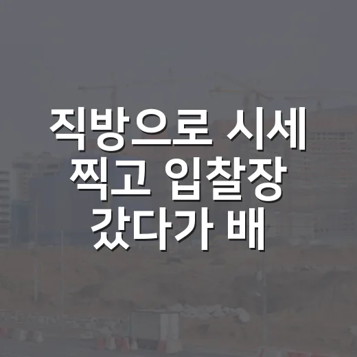 직방으로 시세 찍고 입찰장 갔다가 배운 것들 - 요약