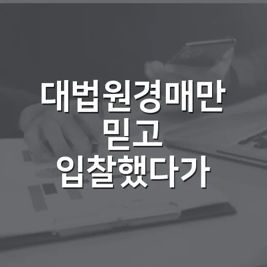대법원경매만 믿고 입찰했다가 현장에서 식은땀 난 이야기 - 요약