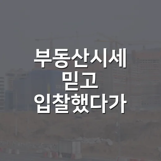 부동산시세 믿고 입찰했다가 현장에서 다시 계산한 이야기 - 요약