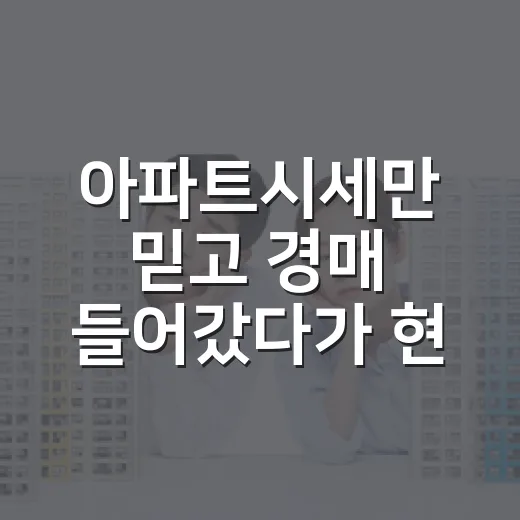 아파트시세만 믿고 경매 들어갔다가 현장에서 식은땀 난 이야기 - 요약