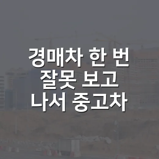 경매차 한 번 잘못 보고 나서 중고차매매사이트를 보는 눈이 달라졌습니다 - 요약