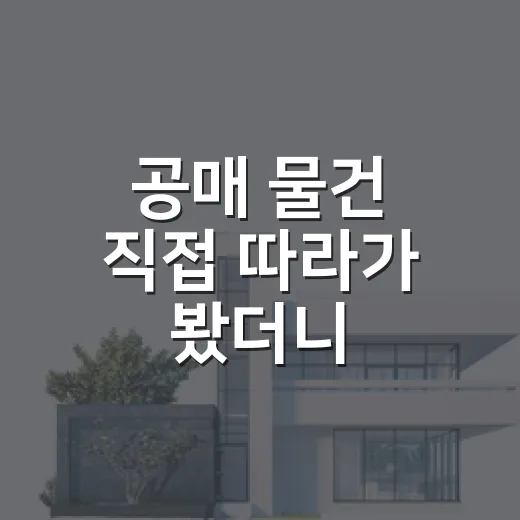 공매 물건 직접 따라가 봤더니, 입찰 전날 보이는 것들이 달랐습니다 - 요약