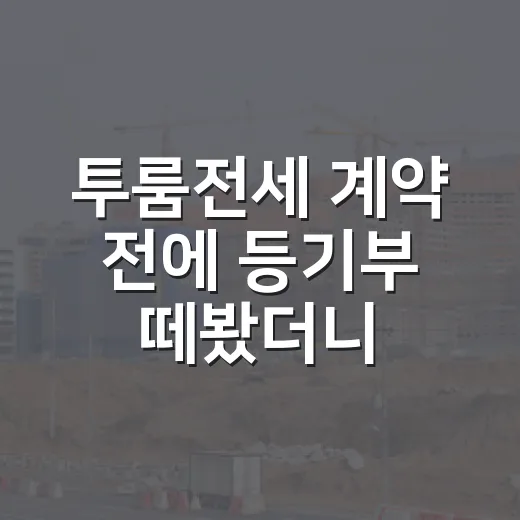 투룸전세 계약 전에 등기부 떼봤더니, 보증금이 뒤로 밀려 있던 진짜 이야기 - 요약