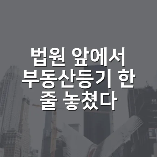 법원 앞에서 부동산등기 한 줄 놓쳤다가 보증금 날릴 뻔한 이야기 - 요약