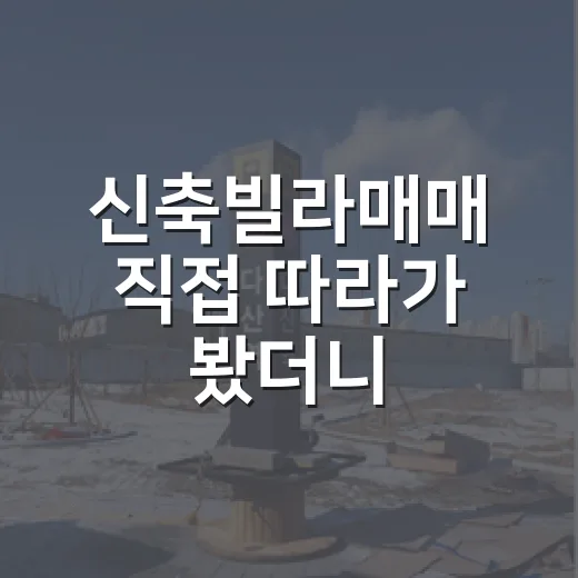 신축빌라매매 직접 따라가 봤더니, 새집 냄새보다 먼저 봐야 할 것들 - 요약