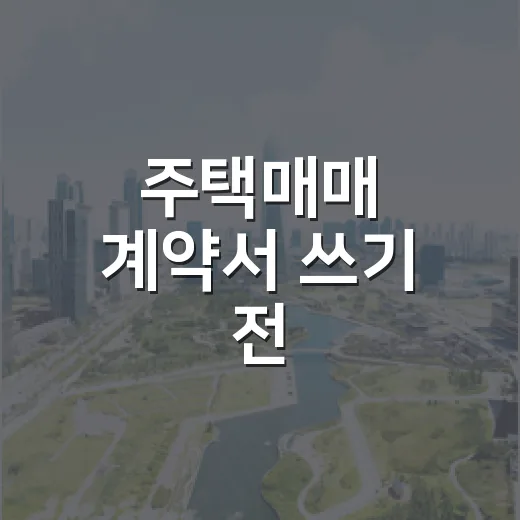 주택매매 계약서 쓰기 전, 경매장에서 배운 진짜 확인 순서 - 요약