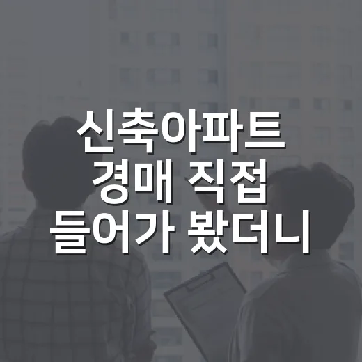 신축아파트 경매 직접 들어가 봤더니, 새집이라고 다 안전한 건 아니었습니다 - 요약